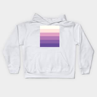 Stripes - Gradient - Dark to Light purple and creamy yellow Kids Hoodie